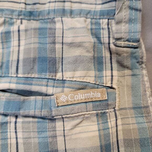 Vintage 90s Columbia youth blue & grey plaid shorts - size 10, made in India - Picture 8 of 9